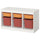 TROFAST - TROFAST Storage combination with boxes, white light orange/red, 99x44x56 cm