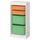 TROFAST storage combination with boxes, white light orange/bright green, 46x30x94 cm