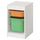 TROFAST - TROFAST Storage combination with boxes, white/light orange bright green, 34x44x56 cm
