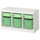 TROFAST - TROFAST Storage combination with boxes, white light green/bright green, 99x44x56 cm