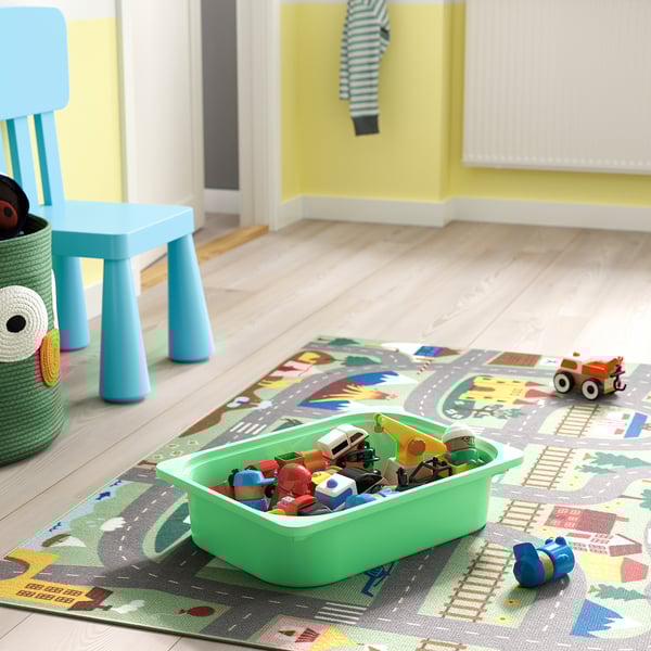 TROFAST - TROFAST Storage combination with boxes, white/light green bright green, 34x44x56 cm
