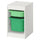 TROFAST storage combination with boxes, white/light green bright green, 34x44x56 cm