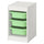 TROFAST - Storage combination with boxes, white/light green, 34x44x56 cm