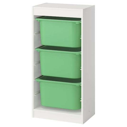 Ikea TROFAST - Combination with containers, white/lively green,46x30x94 cm