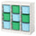 TROFAST storage combination with boxes, room divider white/light blue bright green, 99x94x44 cm