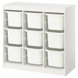 TROFAST storage combination with boxes, room divider/white white, 99x44x94 cm