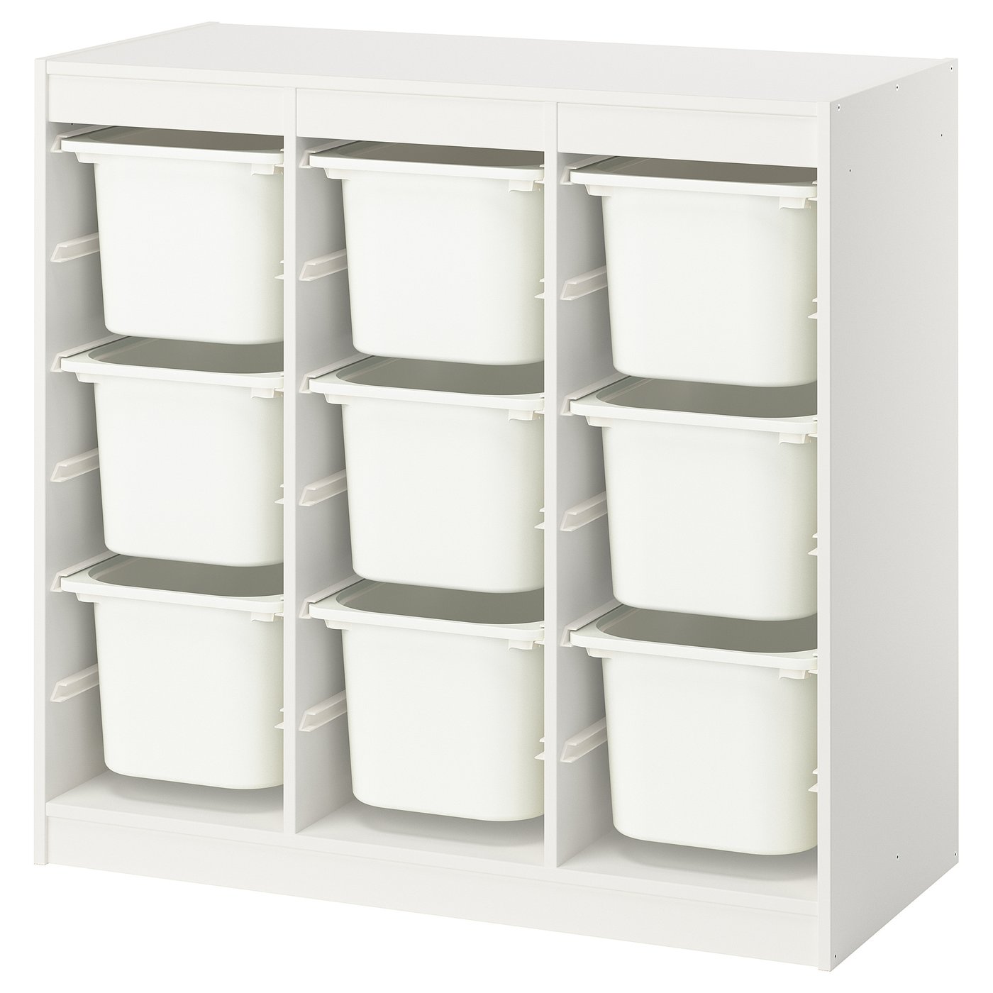 TROFAST storage combination with boxes, room divider/white white, 99x44x94 cm