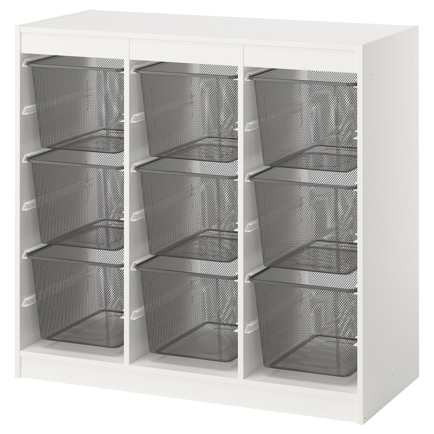 TROFAST storage combination with boxes, room divider/white dark grey, 99x94x44 cm