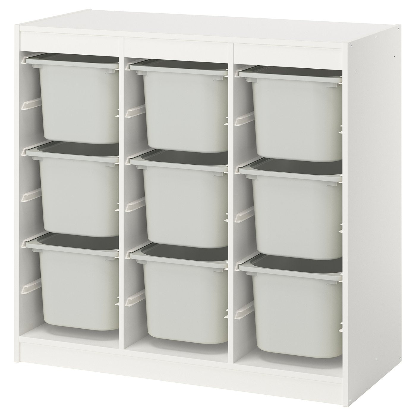 TROFAST storage combination with boxes, room divider/white grey, 99x94x44 cm