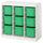 TROFAST storage combination with boxes, room divider/white bright green, 99x94x44 cm