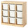 TROFAST storage combination with boxes, room divider/light white stained pine white, 93x44x91 cm