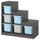 TROFAST - Storage combination with boxes, grey light blue/grey, 99x44x94 cm