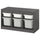 TROFAST - Storage combination with boxes, grey white/grey, 99x44x56 cm