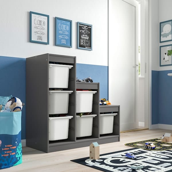 Ikea TROFAST - Combination with containers, gray/white,99x44x94 cm