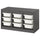TROFAST - Storage combination with boxes, grey/white, 99x44x56 cm