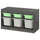 TROFAST - Storage combination with boxes, grey light green/grey, 99x44x56 cm