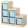 TROFAST - Storage combination with boxes, light white stained pine/light blue, 94x44x91 cm