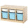 TROFAST - TROFAST Storage combination with boxes, light white stained pine white/light blue, 93x44x52 cm