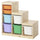 TROFAST storage combination with boxes, light white stained pine white/multicolour, 94x44x91 cm