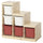 TROFAST - Storage combination with boxes, light white stained pine white/red, 94x44x91 cm