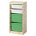 TROFAST - Storage combination with boxes, light white stained pine white/bright green, 44x30x91 cm