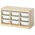 TROFAST - Storage combination with boxes, light white stained pine/white, 93x44x52 cm