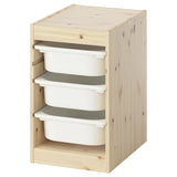 TROFAST storage combination with boxes, light white stained pine/white, 32x44x52 cm