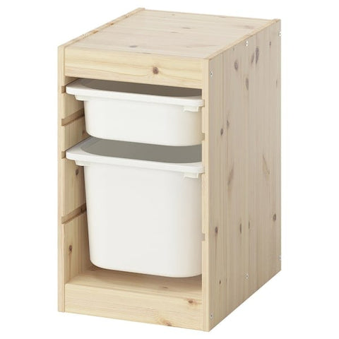 Ikea TROFAST - Combination with containers, pine with white/white stain,32x44x52 cm