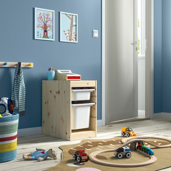 Ikea TROFAST - Combination with containers, pine with white/white stain,32x44x52 cm