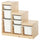 TROFAST - TROFAST Storage combination with boxes, light white stained pine/white, 94x44x91 cm