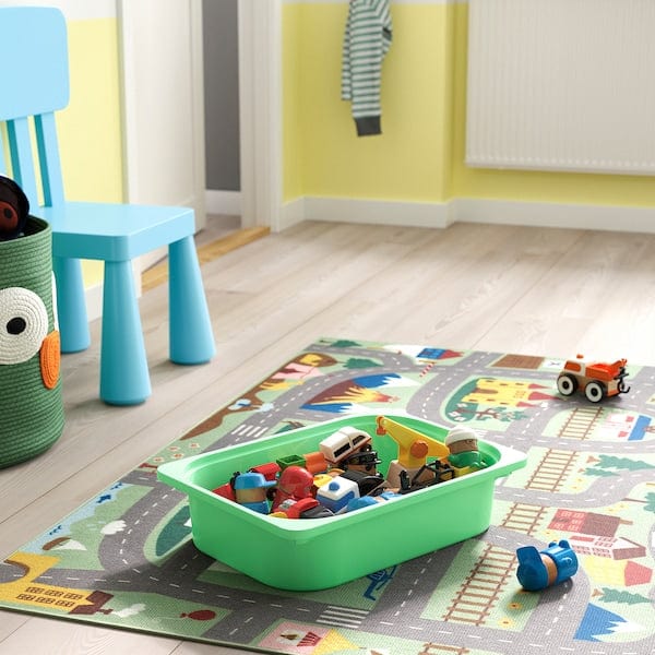 Ikea TROFAST - Combination with containers, pine with white/multicolor stain,94x44x91 cm