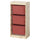 TROFAST - Storage combination with boxes, light white stained pine/red, 44x30x91 cm