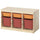 TROFAST - Storage combination with boxes, light white stained pine light orange/red, 93x44x52 cm