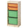TROFAST - Storage combination with boxes, light white stained pine/light orange bright green, 44x30x91 cm