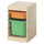 TROFAST - TROFAST Storage combination with boxes, light white stained pine light orange/bright green, 32x44x52 cm