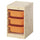 TROFAST - TROFAST Storage combination with boxes, light white stained pine/light orange, 32x44x52 cm