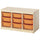TROFAST - TROFAST Storage combination with boxes, light white stained pine/light orange, 93x44x52 cm