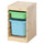 TROFAST storage combination with boxes, light white stained pine light green/light blue, 32x44x52 cm
