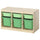 TROFAST - TROFAST Storage combination with boxes, light white stained pine light green/bright green, 93x44x52 cm
