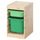 TROFAST storage combination with boxes, light white stained pine light green/bright green, 32x44x52 cm