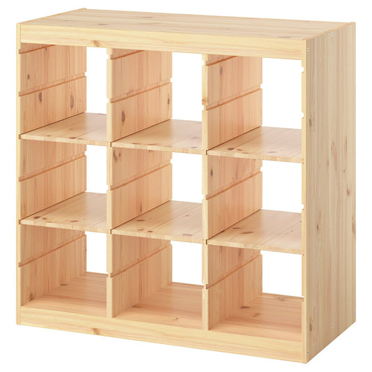 TROFAST storage combination with shelves, room divider/light white stained pine, 93x91x44 cm