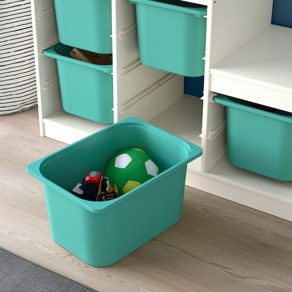 TROFAST - Storage combination, white/turquoise, 99x44x94 cm