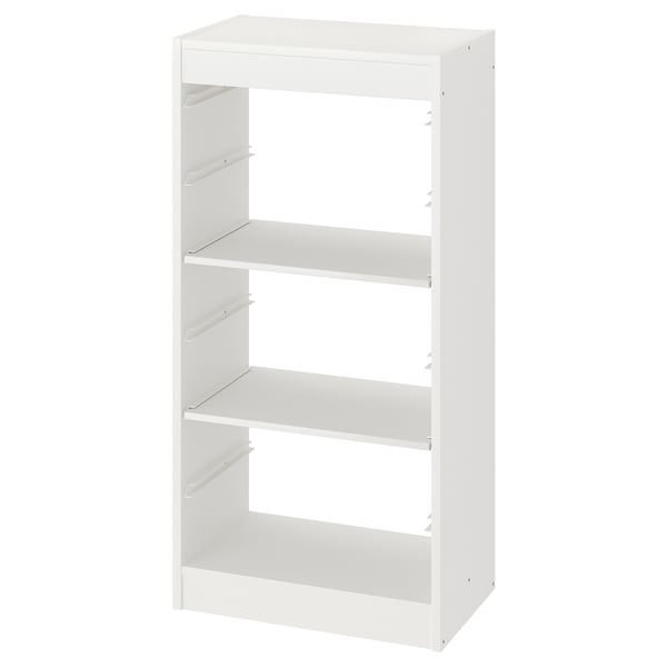 TROFAST storage combination with shelves, white, 46x30x94 cm