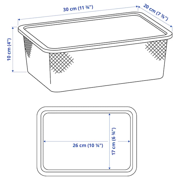 TROFAST - Mesh box, grey-blue, 20x30x10 cm