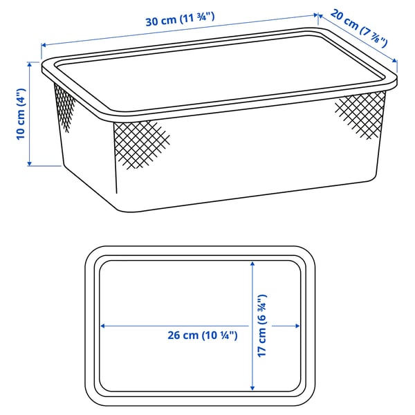TROFAST mesh storage box, grey-blue, 20x30x10 cm