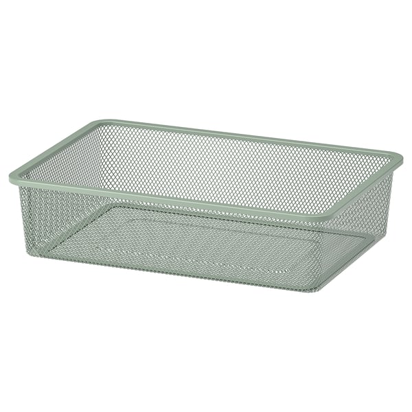 TROFAST - TROFAST Mesh storage box, light green-grey, 42x30x10 cm