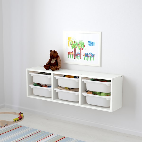 TROFAST - Wall storage, white/white, 99x21x30 cm