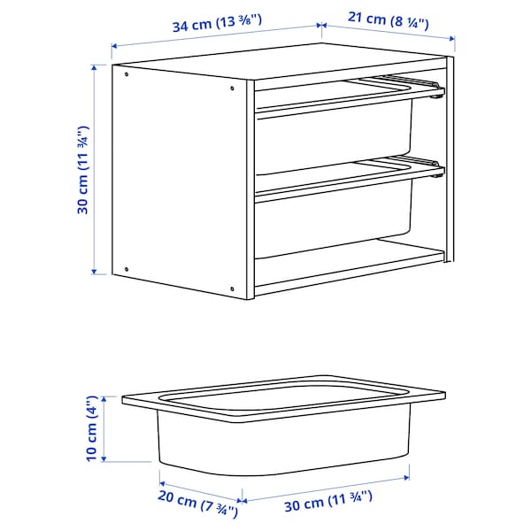 Ikea TROFAST - Wall element, white/white,34x21x30 cm