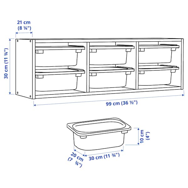 TROFAST - Wall storage, white/white, 99x21x30 cm