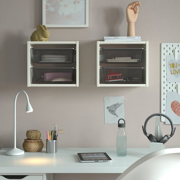 TROFAST - TROFAST Wall storage, white/dark grey, 34x21x30 cm